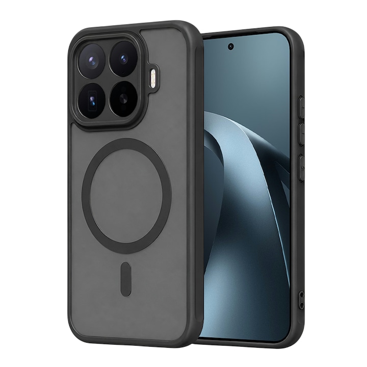 Husa compatibila cu Xiaomi 17T Pro, Stef's Cat, HaloFrost II MagSafe, negru