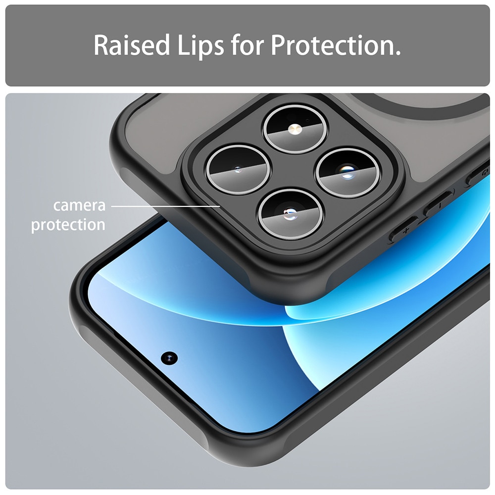 Husa compatibila cu Xiaomi 17T Pro, Stef's Cat, HaloFrost II MagSafe, negru
