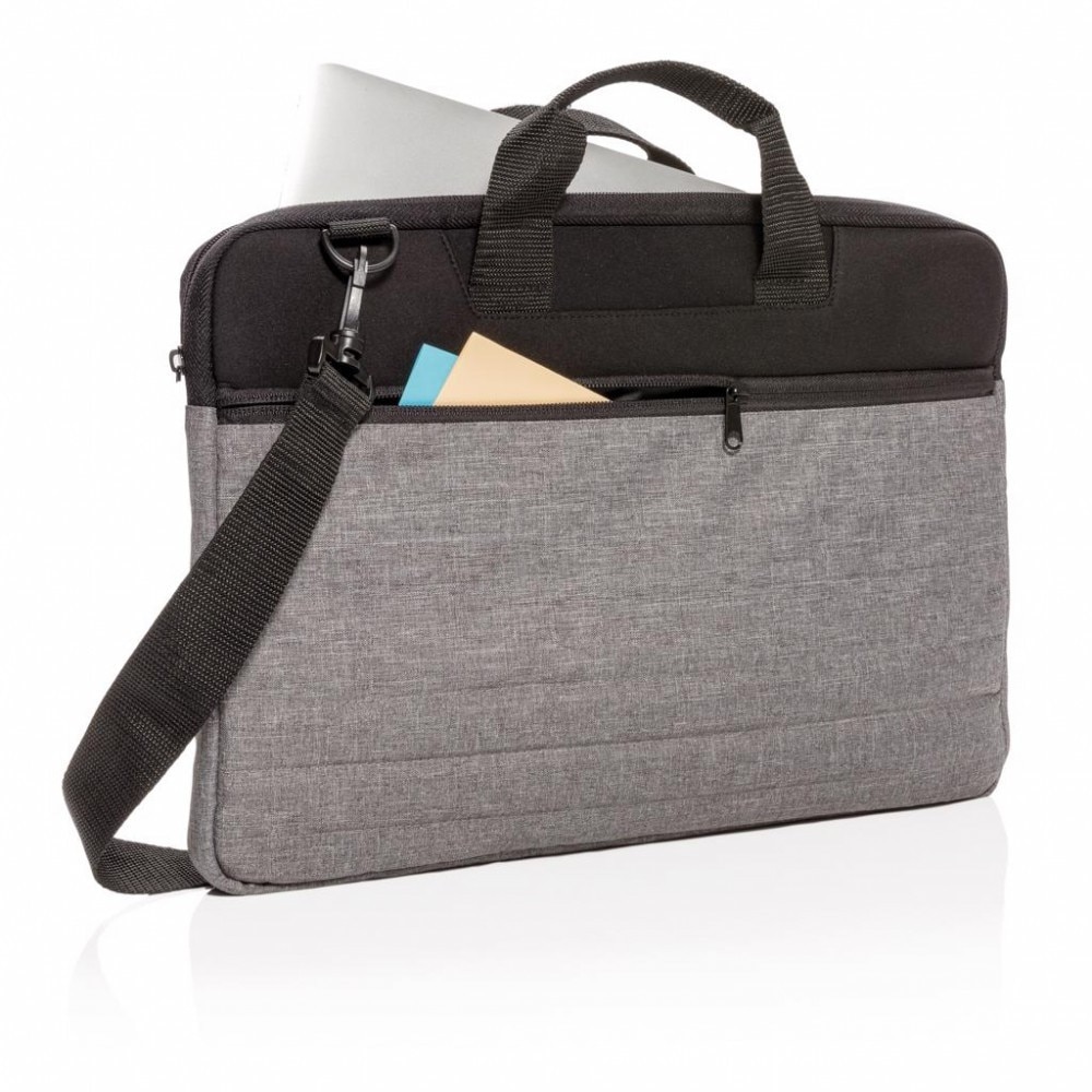 Geanta de documente si Laptop 15 inch, Everestus, BM, poliester, neopren, negru, saculet de calatorie si eticheta bagaj incluse