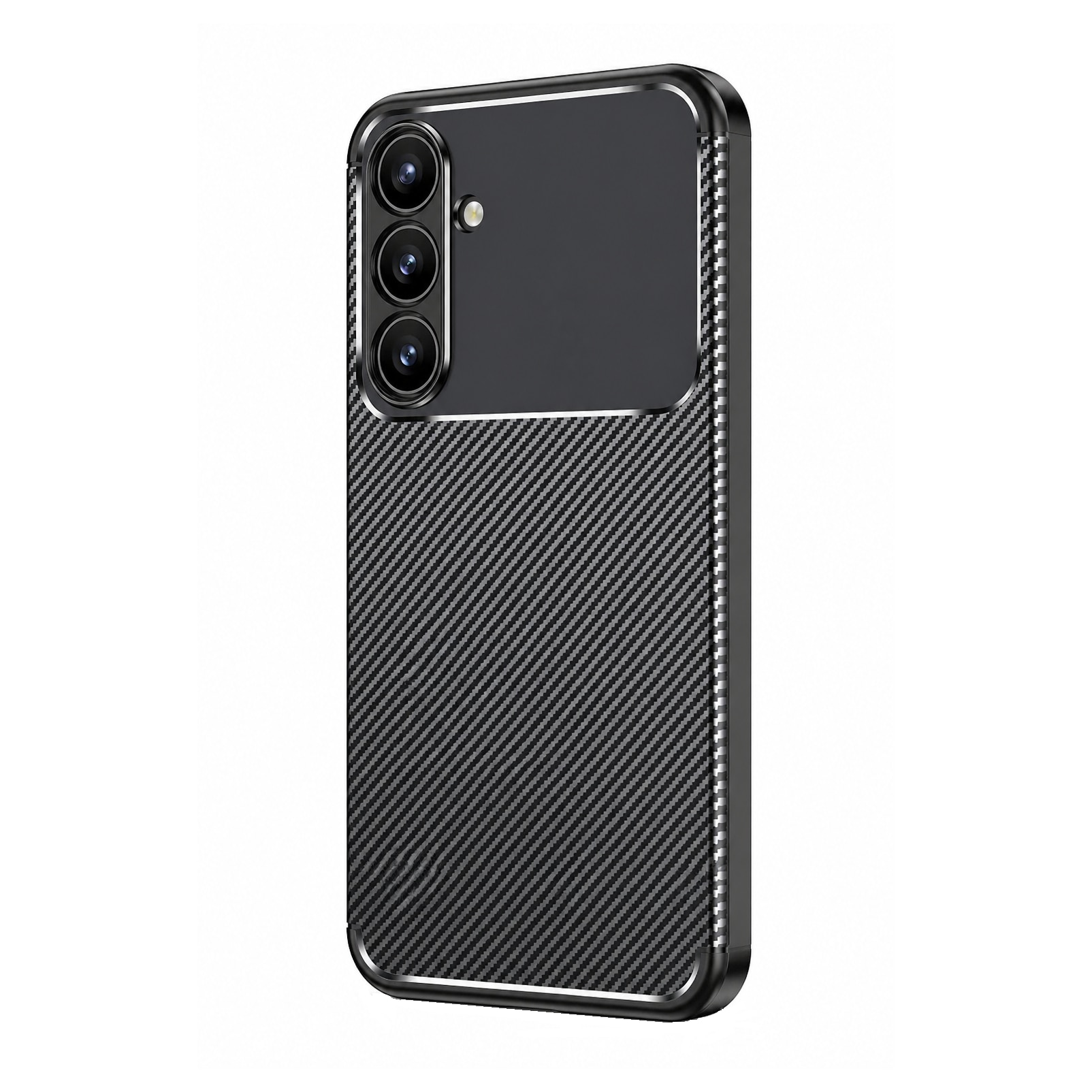 Husa antisoc pentru Samsung Galaxy A36, silicon, design carbon, subtire, neagra, ISAG