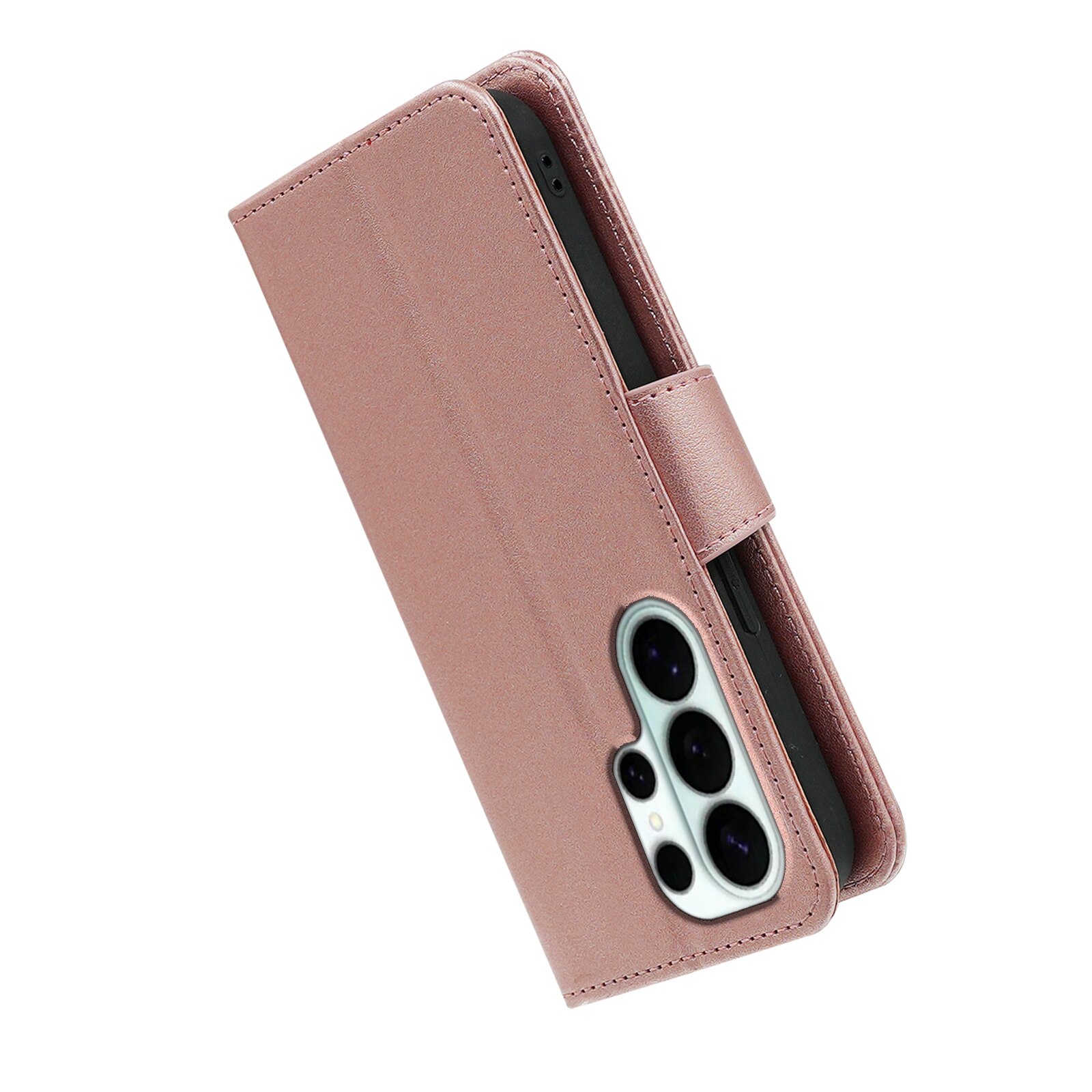 Husa pentru Samsung Galaxy S26 Ultra, Omelivon, piele fina, Diary Book, tip carte, cu Portofel Interior, stand, Inchidere Magnetica, Antisoc, Roz