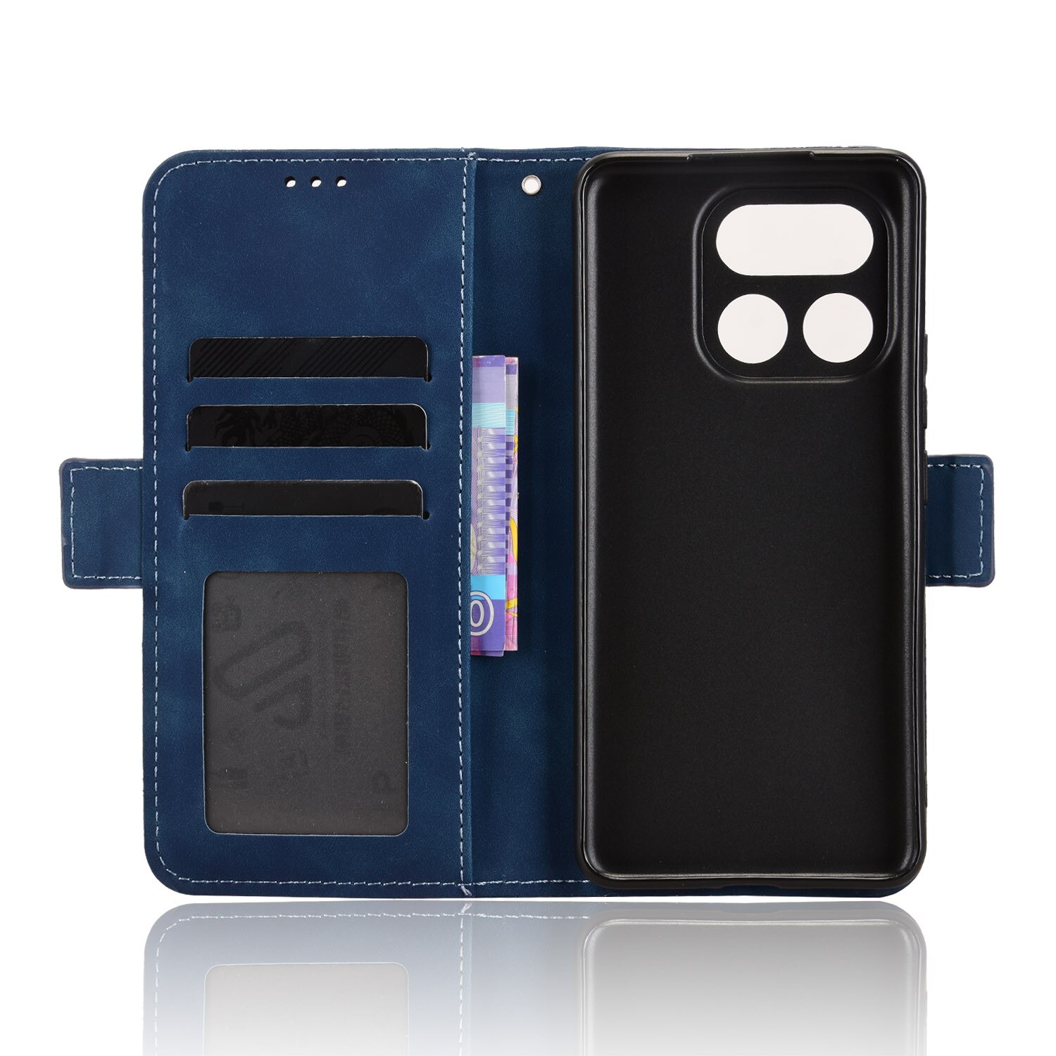 Husa cu clapeta XGSM Realme 16 Pro, buzunare carduri, albastru inchis