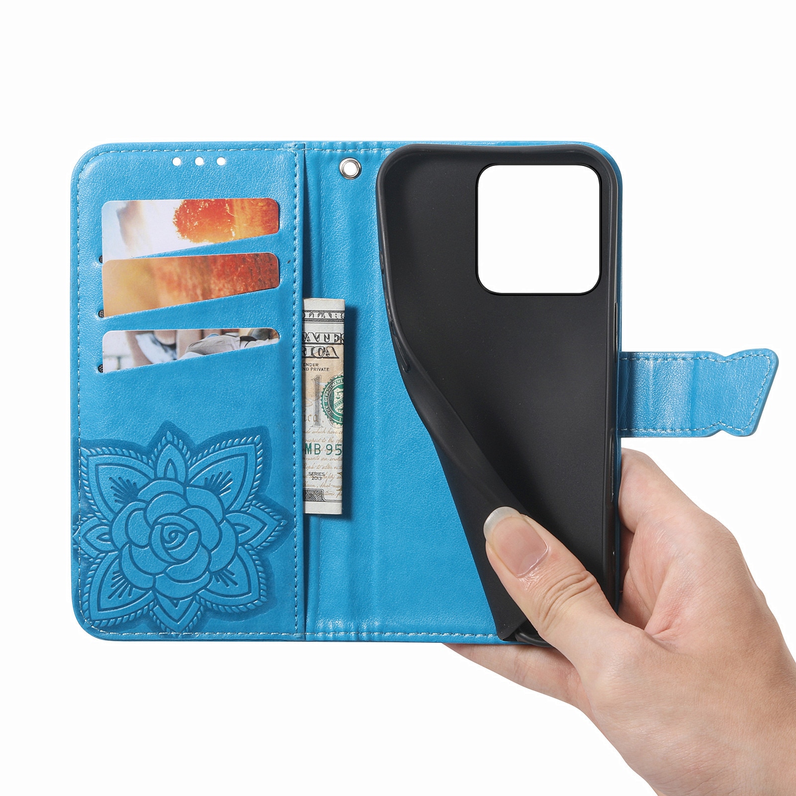Husa cu clapeta XGSM Butterfly albastru Motorola Edge 70 Fusion