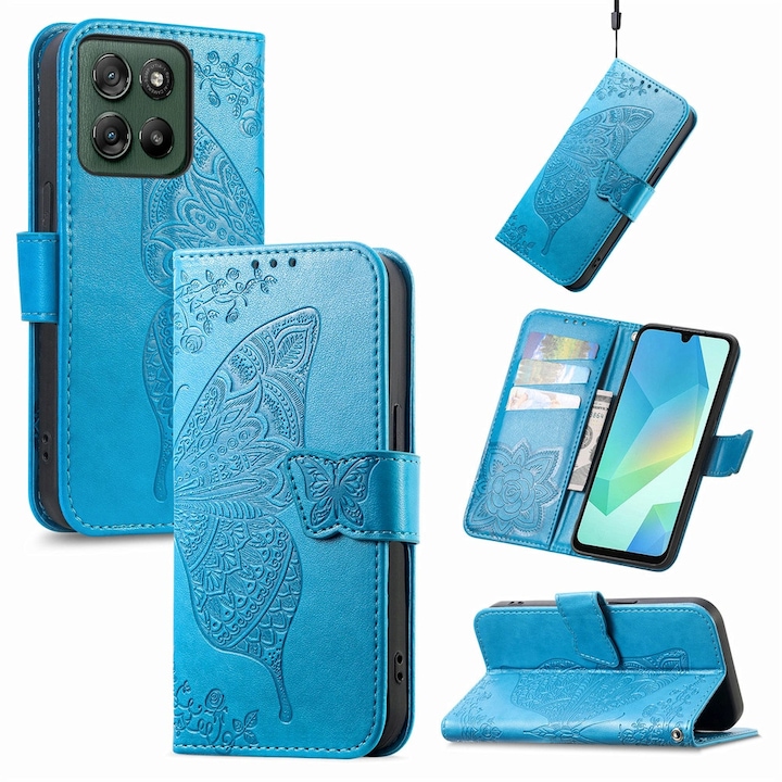 Husa cu clapeta XGSM Butterfly albastru Motorola Edge 70 Fusion