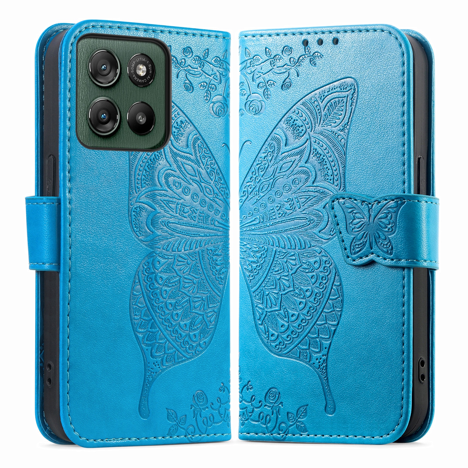 Husa cu clapeta XGSM Butterfly albastru Motorola Edge 70 Fusion