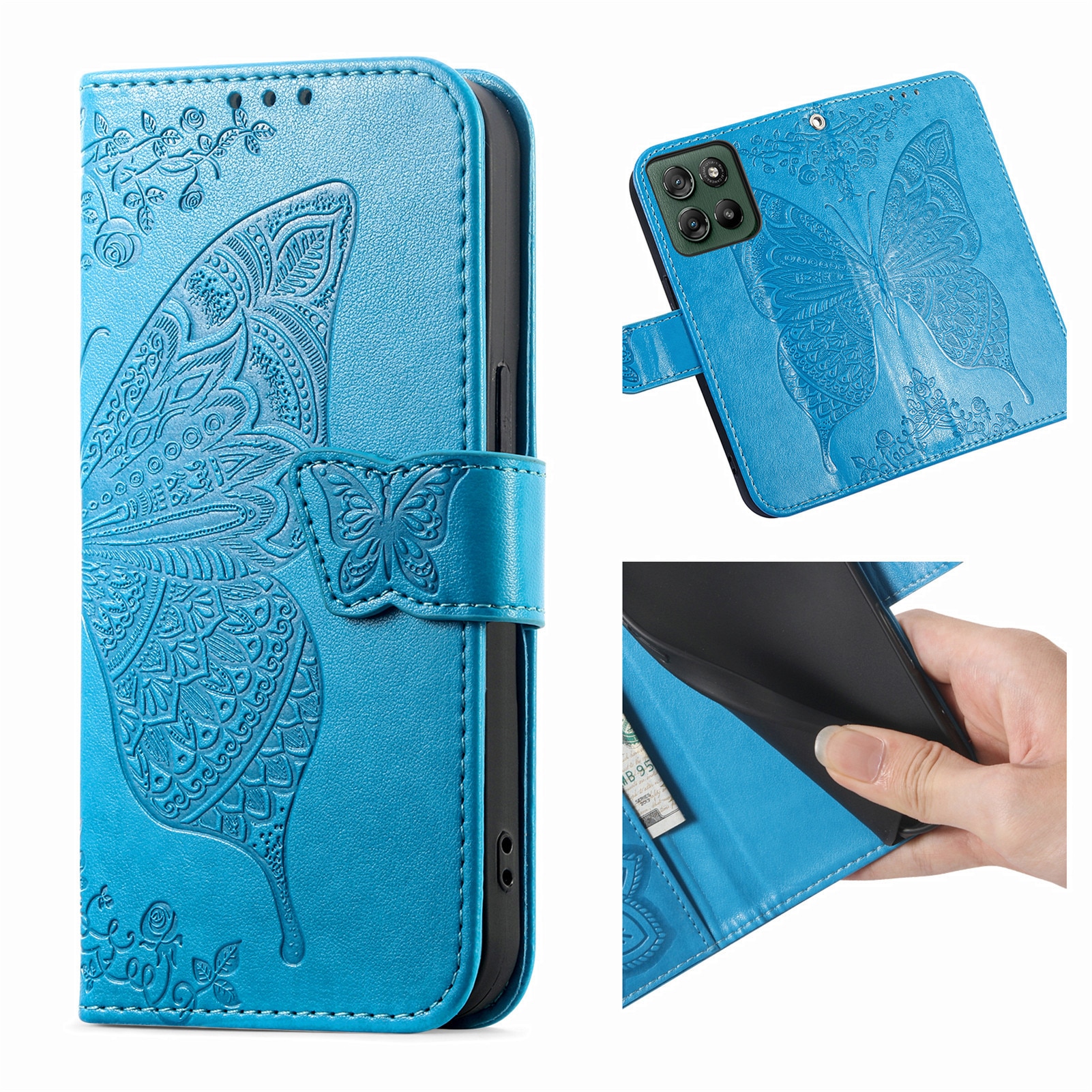 Husa cu clapeta XGSM Butterfly albastru Motorola Edge 70 Fusion
