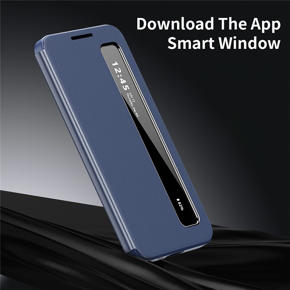 Husa pentru Samsung Galaxy S25 Ultra Smart View din piele, Raspuns apel fara deschidere, Protectie 360°, Inchidere Magnetica, Protectie Sporita, Albastru