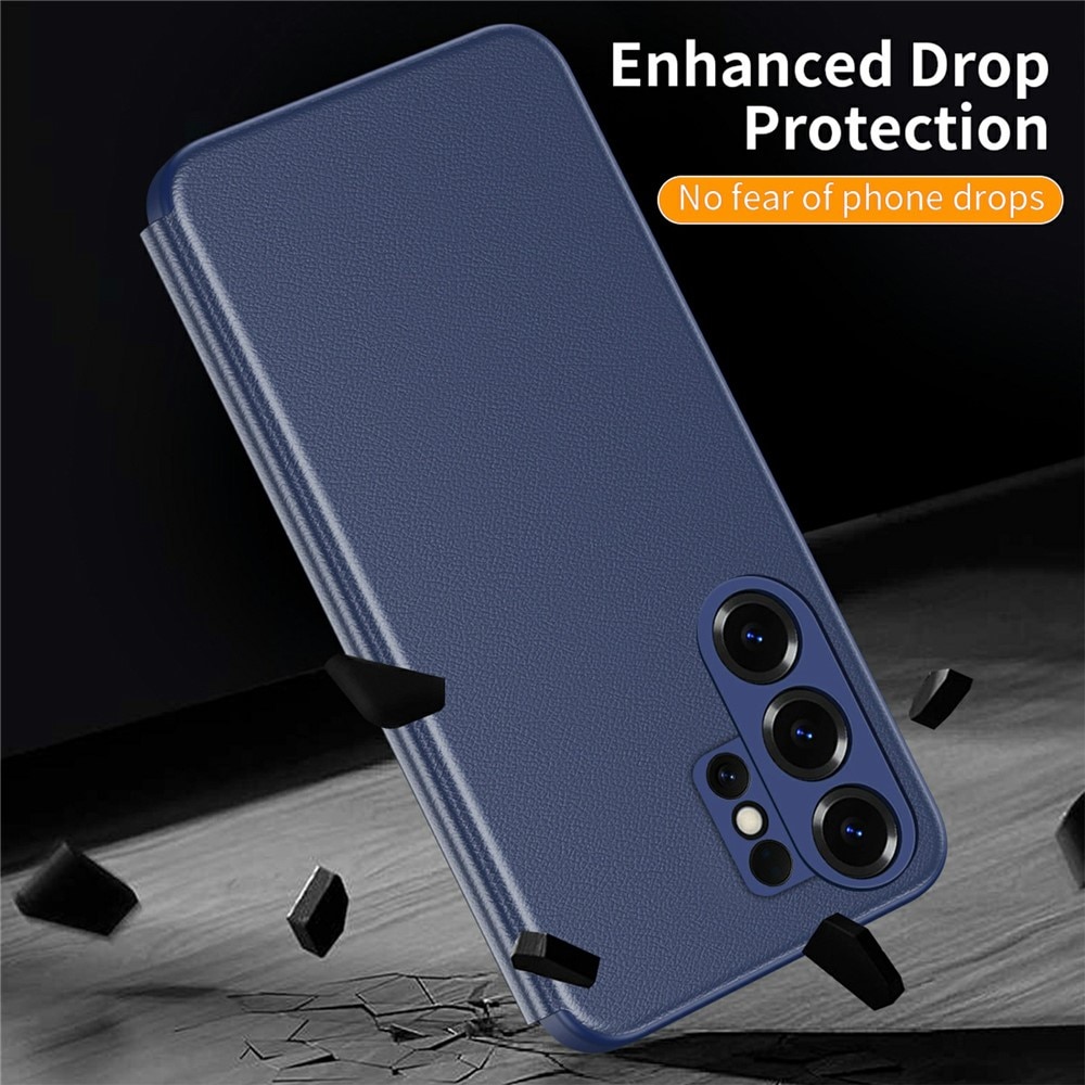Husa pentru Samsung Galaxy S25 Ultra Smart View din piele, Raspuns apel fara deschidere, Protectie 360°, Inchidere Magnetica, Protectie Sporita, Albastru