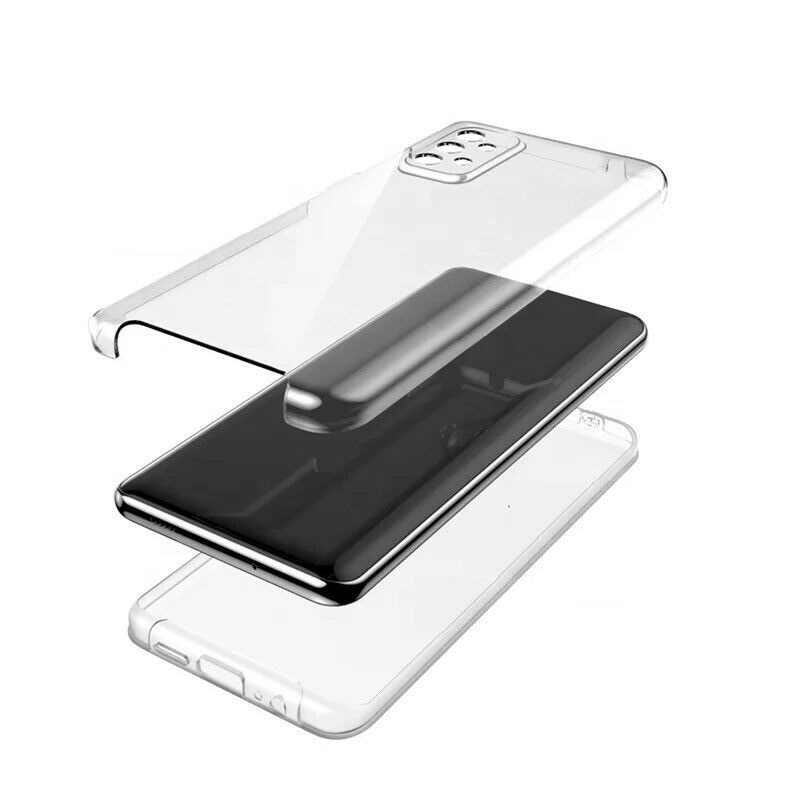 Husa protectie compatibila cu Samsung Galaxy A13 4G, Fully PC & Glass 360° (fata si spate), transparenta, ultra slim, Premium Quality