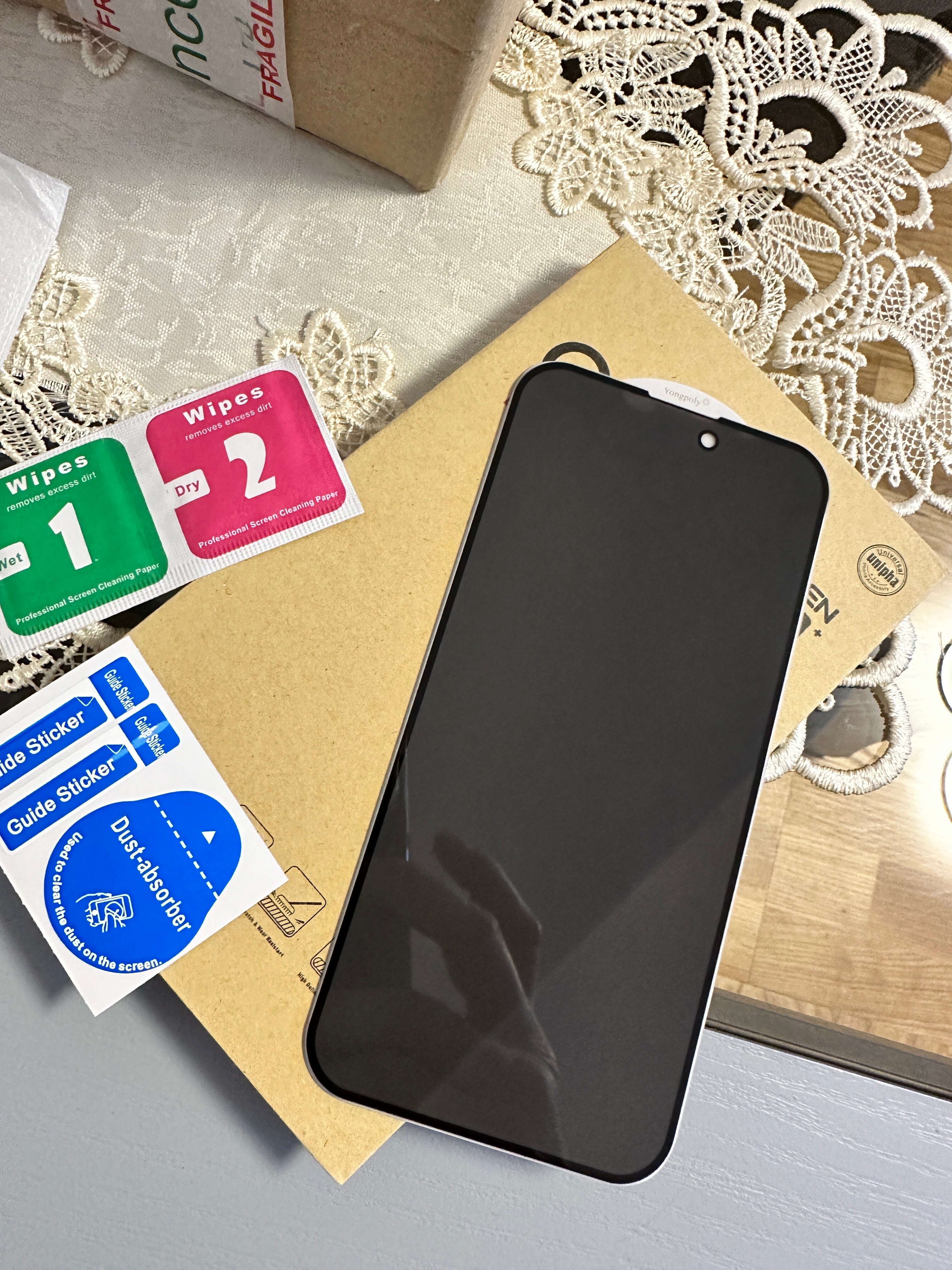 Folie protectie Flippy pentru iPhone 14 Pro Max, Sticla securizata, temperata, duritate 9H, Privacy 360, Transparenta, Protectie Completa