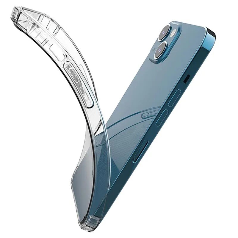 Husa protectie Mat-Tech compatibila cu iPhone 13 Mini, Protectie camera, Colturi anti-drop, Decupaje Precise, Rezistenta la impact, Margini ridicate pentru protectia ecranului, Transparenta