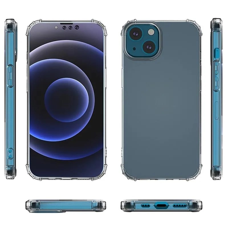 Husa protectie Mat-Tech compatibila cu iPhone 13 Mini, Protectie camera, Colturi anti-drop, Decupaje Precise, Rezistenta la impact, Margini ridicate pentru protectia ecranului, Transparenta