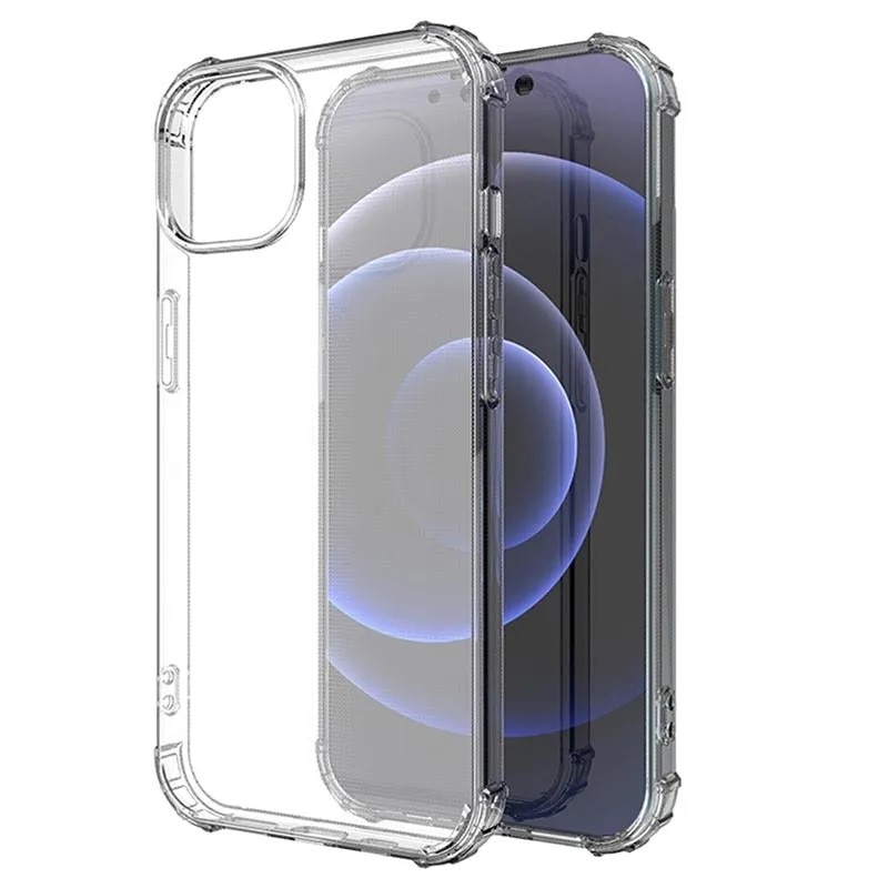 Husa protectie Mat-Tech compatibila cu iPhone 13 Mini, Protectie camera, Colturi anti-drop, Decupaje Precise, Rezistenta la impact, Margini ridicate pentru protectia ecranului, Transparenta