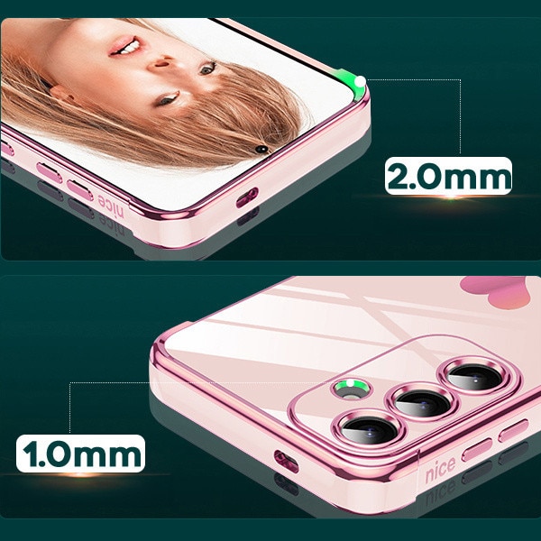 Husa pentru Samsung Galaxy S26 Plus, Electro heart, roz auriu