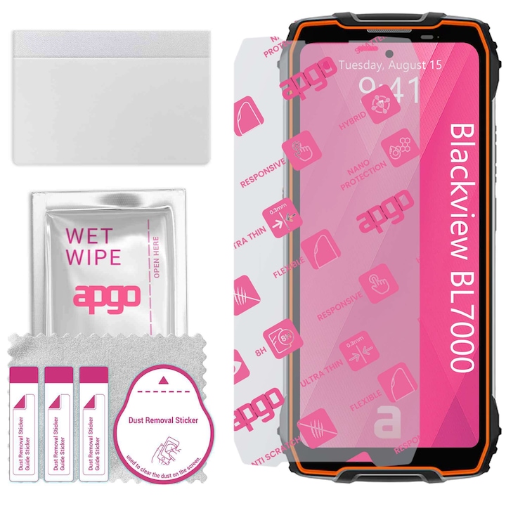 Sticla de protectie apgo pentru Blackview BL7000 – sticla hibrida, securizata pentru display, lucioasa, flexible Hybrid Glass, full glue