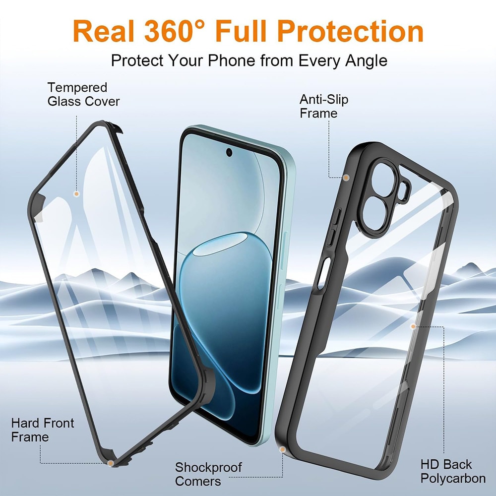 Husa pentru Oppo A6x 4G / A6x 5G / A6k 4G + Folie - Techsuit ColorVerse 360 Series - Black