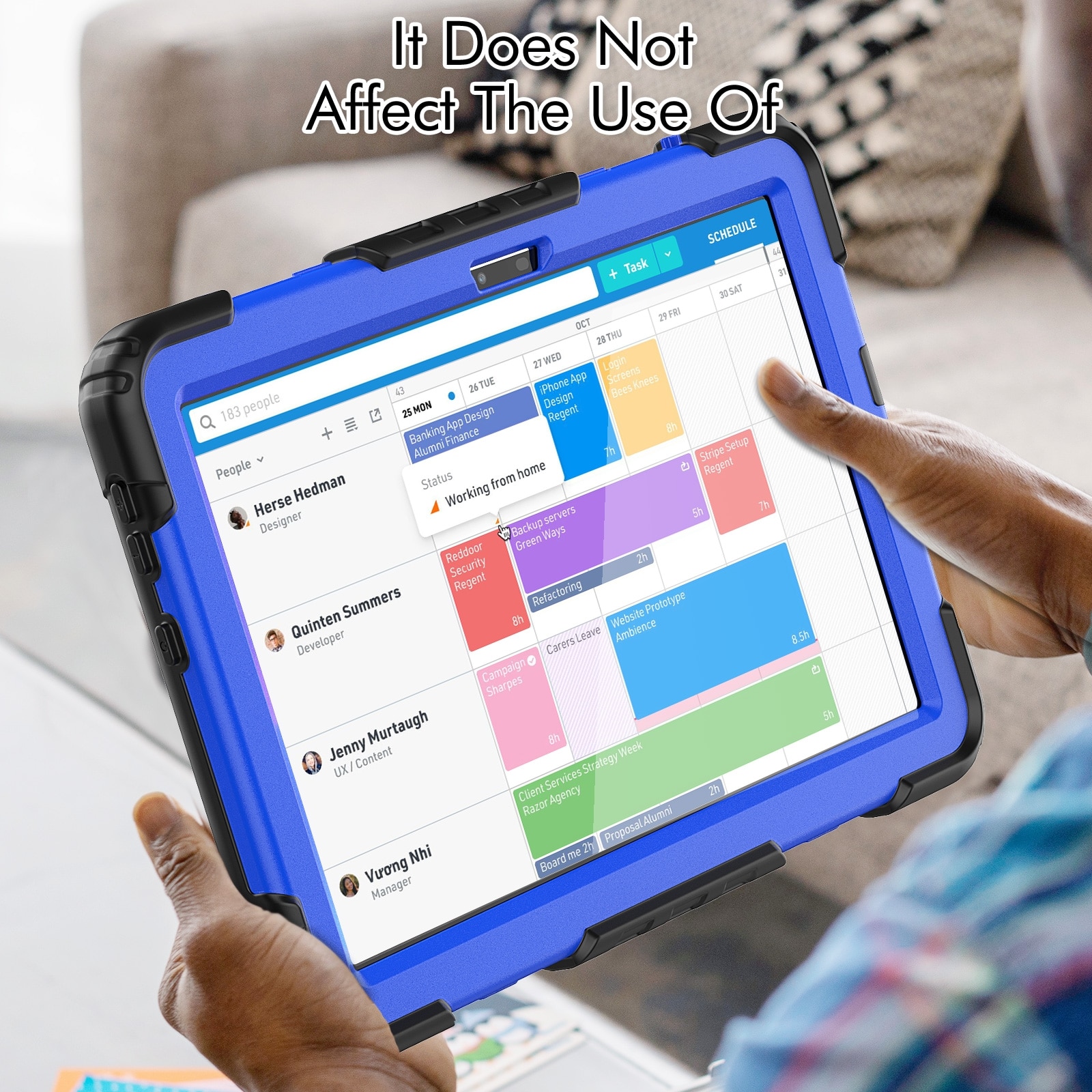 Husa tableta pentru Lenovo Tab M10 10.1 Gen 3, silicon hibrid PC cu bretea, Albastru