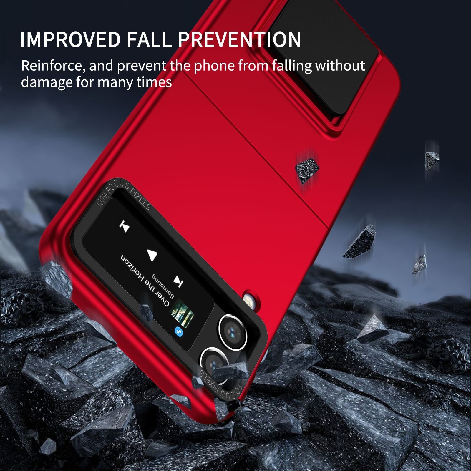 Husa de protectie Flippy, Pliere Tridimensionala, Multifunctionala, PC, pentru Samsung Galaxy Z Flip 4 / Z Flip 4 5G, Rosu