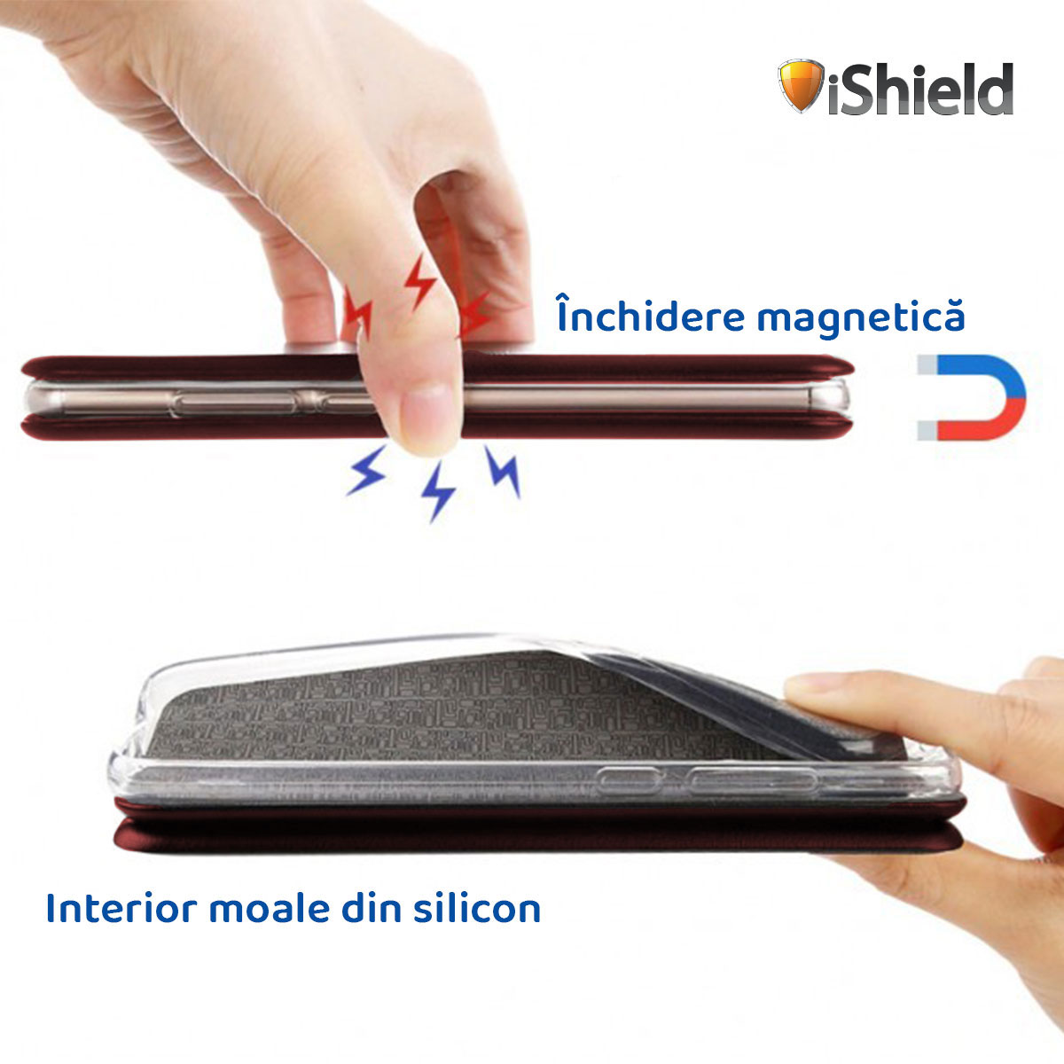 Husa flip Samsung A71 - carte cu magnet integrat, buzunar interior, piele eco, iShiled - Visinie