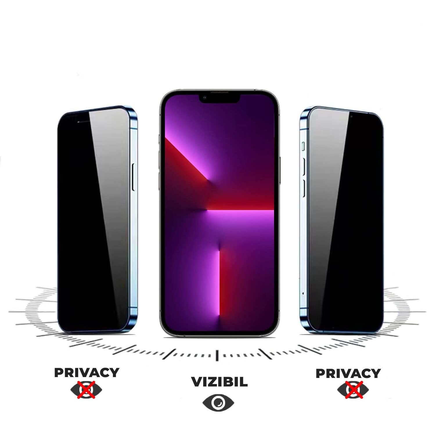 Folie Sticla Privacy Daden MaxProtection pentru iPhone 14 Plus, Full Cover, Protectie Profesionala, Ultra Rezistenta, Calitate Premium