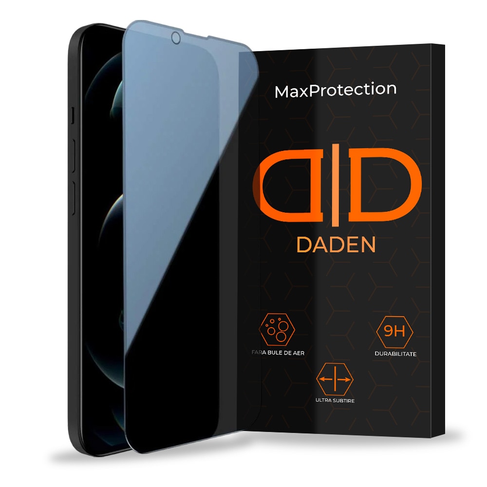 Folie Sticla Privacy Daden MaxProtection pentru iPhone 14 Plus, Full Cover, Protectie Profesionala, Ultra Rezistenta, Calitate Premium