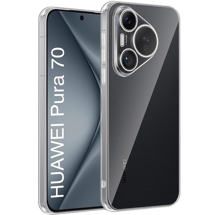 Husa de protectie, GUIXUAN, TPU, Compatibil cu HUAWEI Pura 70, Protectie Antisoc, Compatibil Incarcare Wireless, Transparent