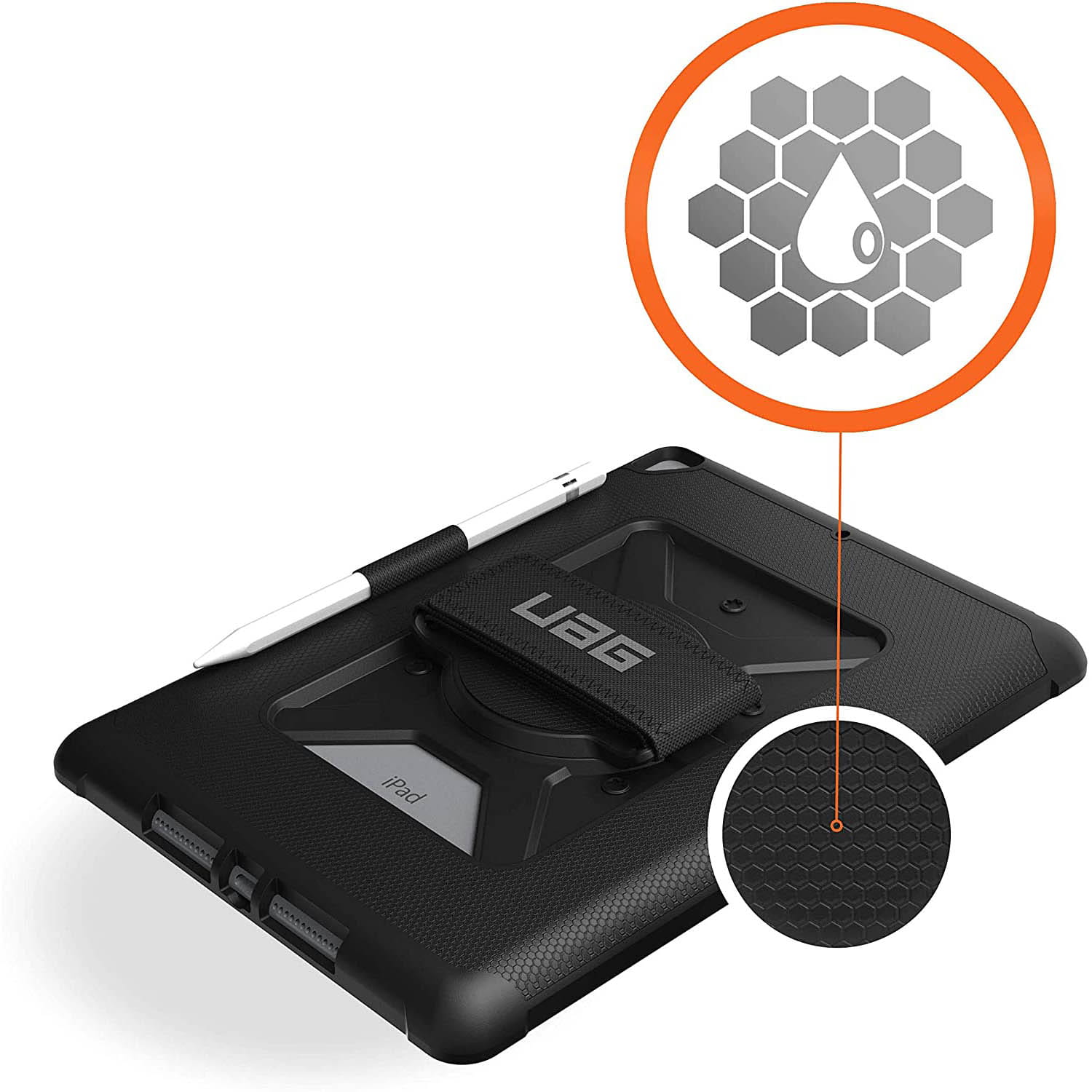 Carcasa Urban Armor Gear UAG Metropolis Hand Strap pentru iPad 8 2020/7 2019, Gen.10.2, Negru