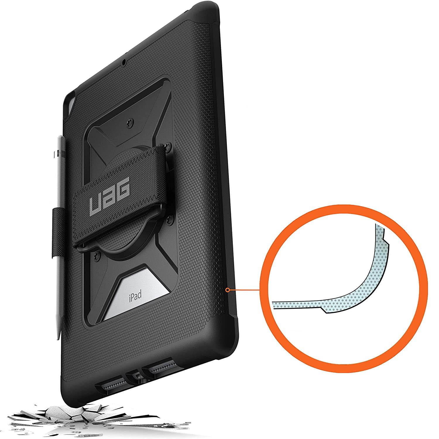 Carcasa Urban Armor Gear UAG Metropolis Hand Strap pentru iPad 8 2020/7 2019, Gen.10.2, Negru