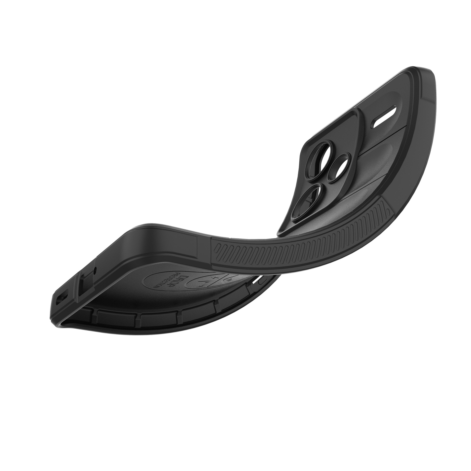 Husa telefon, pentru Xiaomi Redmi Note 13 Pro Plus 5G Heavy Duty 3D cu dungi senzoriale Soft Silicone Full Portection Rezistent la socuri, Negru intens