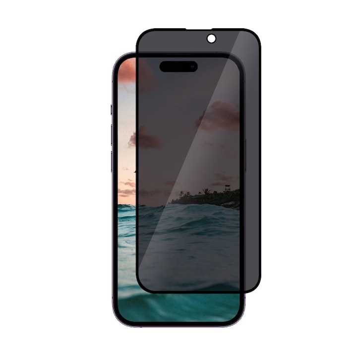 Folie Sticla Privacy compatibila cu iPhone 15 Pro Max, 9H, 0.3MM