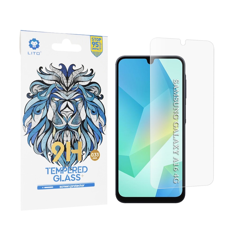 Folie telefon Lito 2.5D sticlă securizată transparentă pentru Samsung Galaxy A16/A17, transparent