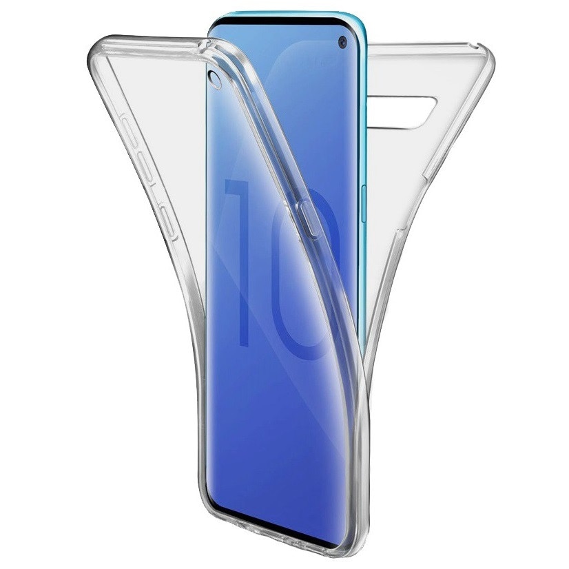 Husa Full TPU 360° (fata + spate) pentru Samsung Galaxy S10, Gri Transparent