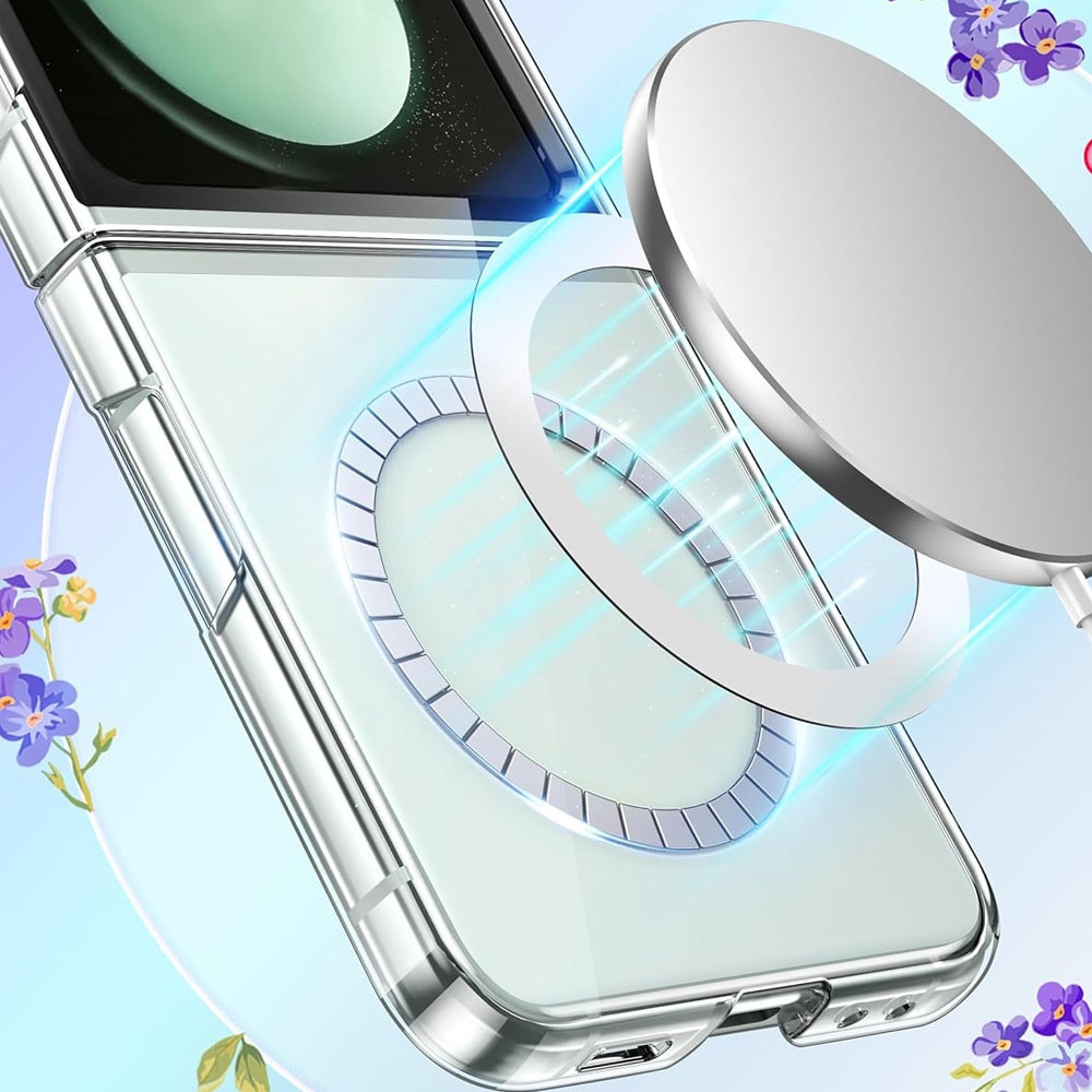 Husa telefon compatibila, GUIXUAN, Samsung Galaxy Z Flip 6, Policarbonat, MagSafe, Anti-zgarieturi, Transparent