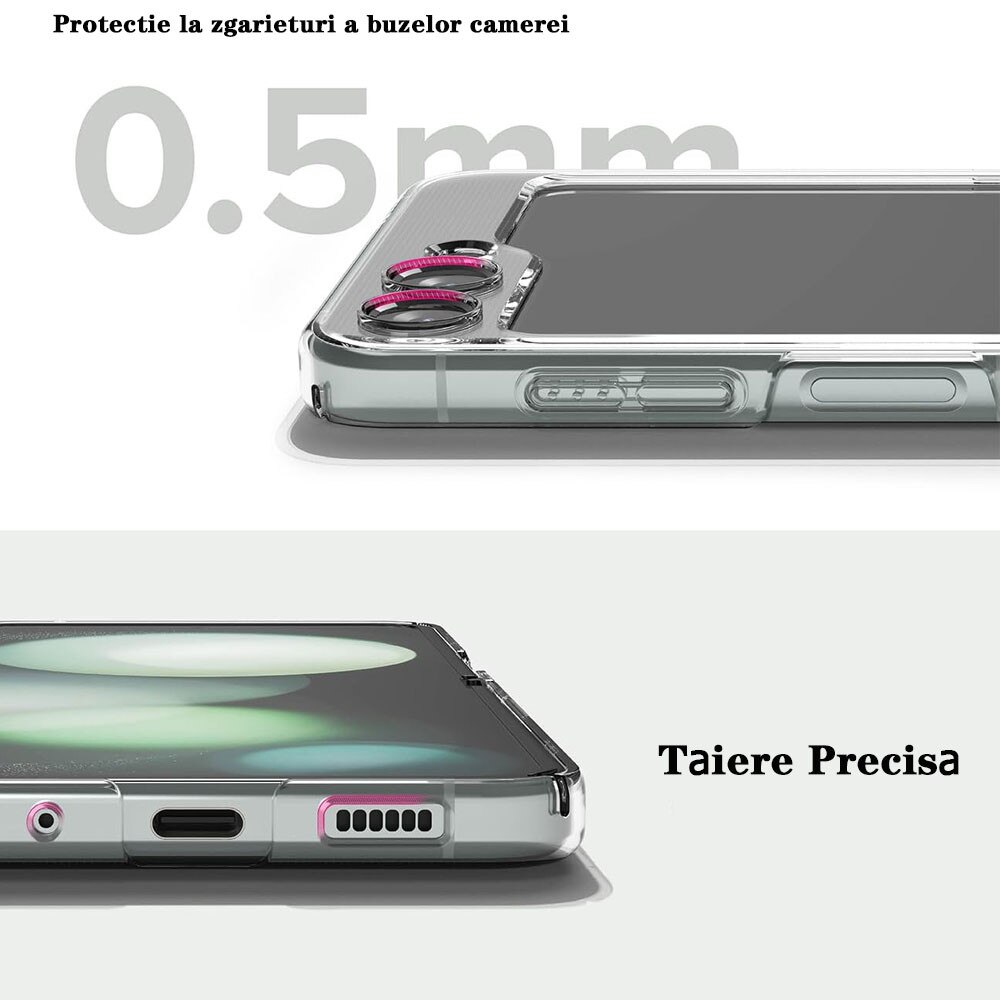 Husa telefon compatibila, GUIXUAN, Samsung Galaxy Z Flip 6, Policarbonat, MagSafe, Anti-zgarieturi, Transparent