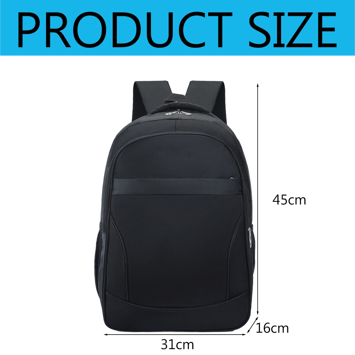 Rucsac de calatorie pentru laptop, impermeabil, capacitate mare, 45x31x16cm, negru