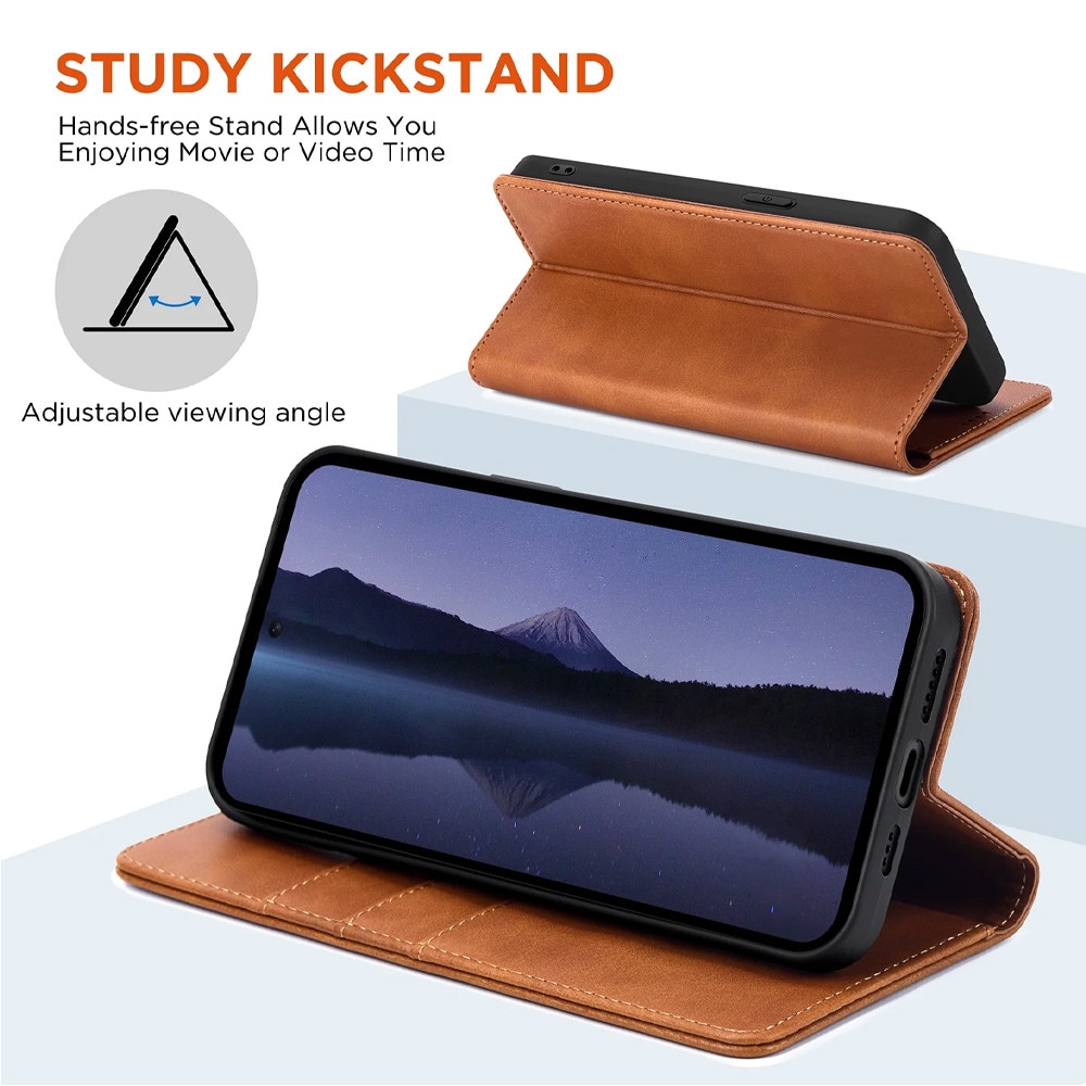 Husa PrestigeFlip din Piele pentru Samsung Galaxy A16, Suport Card, Magnetic Wallet, Blocare RFID, Protectie Completa, Tip Carte, cu Stand, Maro