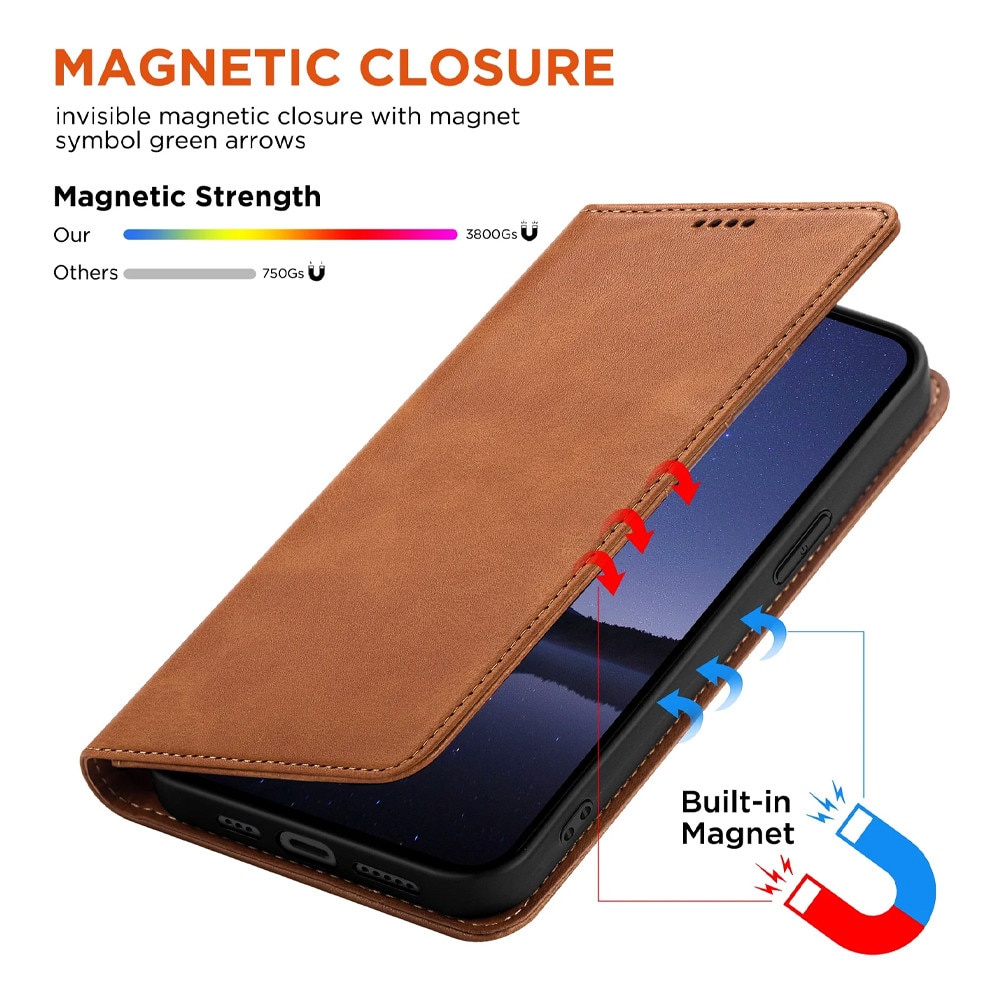 Husa PrestigeFlip din Piele pentru Samsung Galaxy A16, Suport Card, Magnetic Wallet, Blocare RFID, Protectie Completa, Tip Carte, cu Stand, Maro