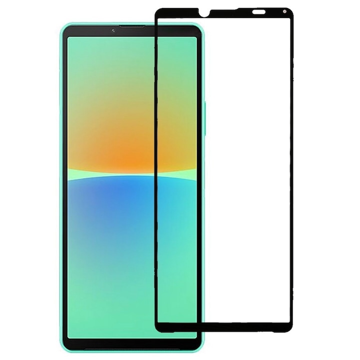 Sticla de protectie Full Glue pentru Sony Xperia 10 IV, 9H, 0,3mm, neagra, set complet