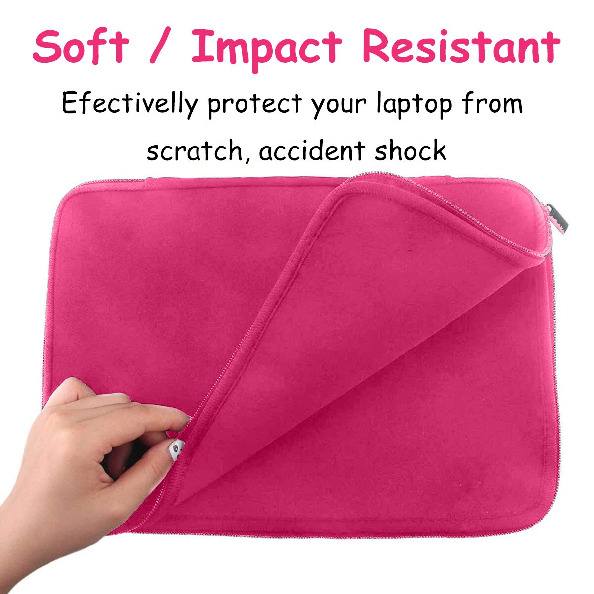 Geanta laptop Zeaicos, pentru MacBook, roz fluorescent, 11-12 inch