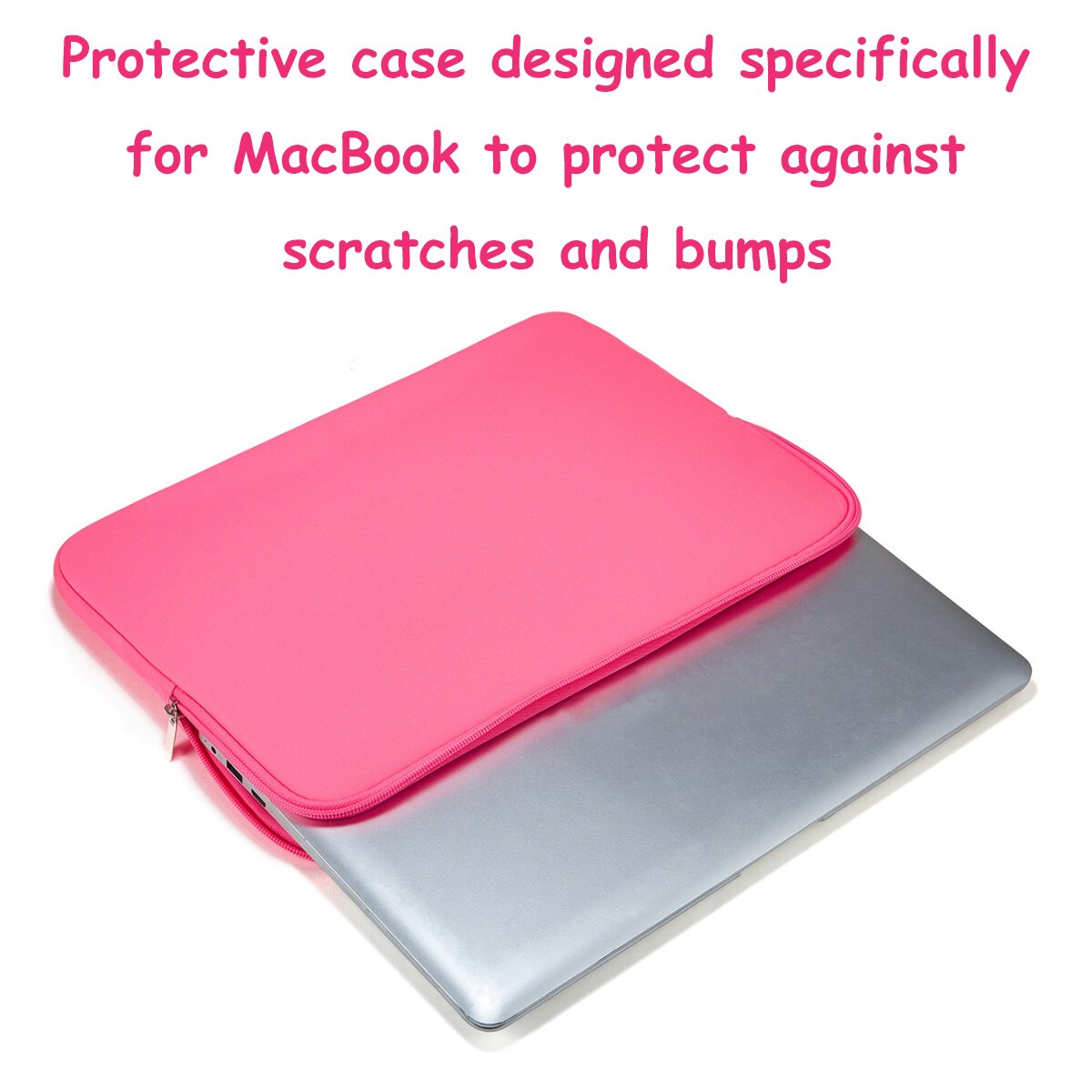 Geanta laptop Zeaicos, pentru MacBook, roz fluorescent, 11-12 inch