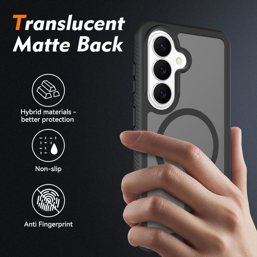 Carcasa 360 grade Tech-Protect Defense cu MagSafe compatibila cu Samsung Galaxy S26, Negru