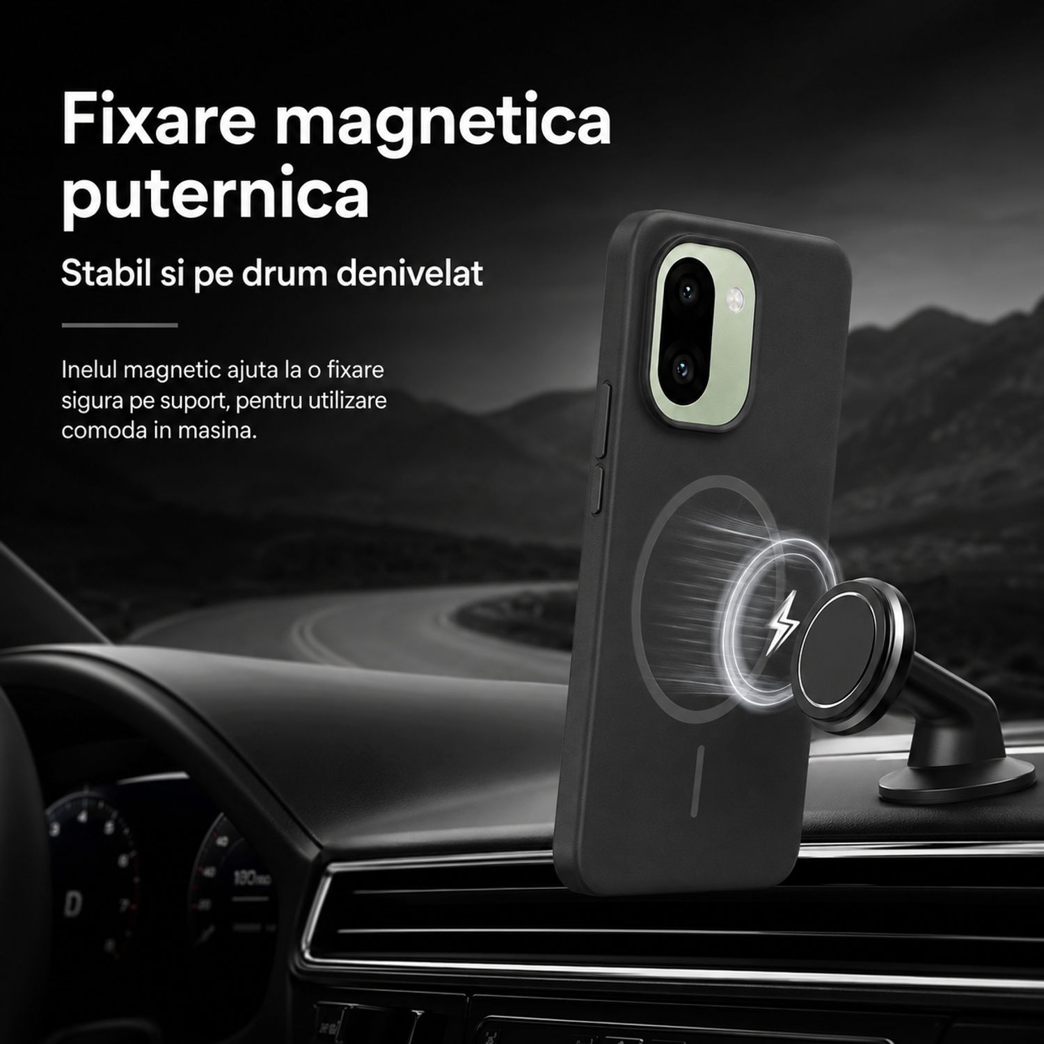 Husa pentru Oneplus 15R, PC, Magsafe, Carcasa Subtire si Flexibila cu Margini Inaltate pentru Obiectiv Camera, Negru