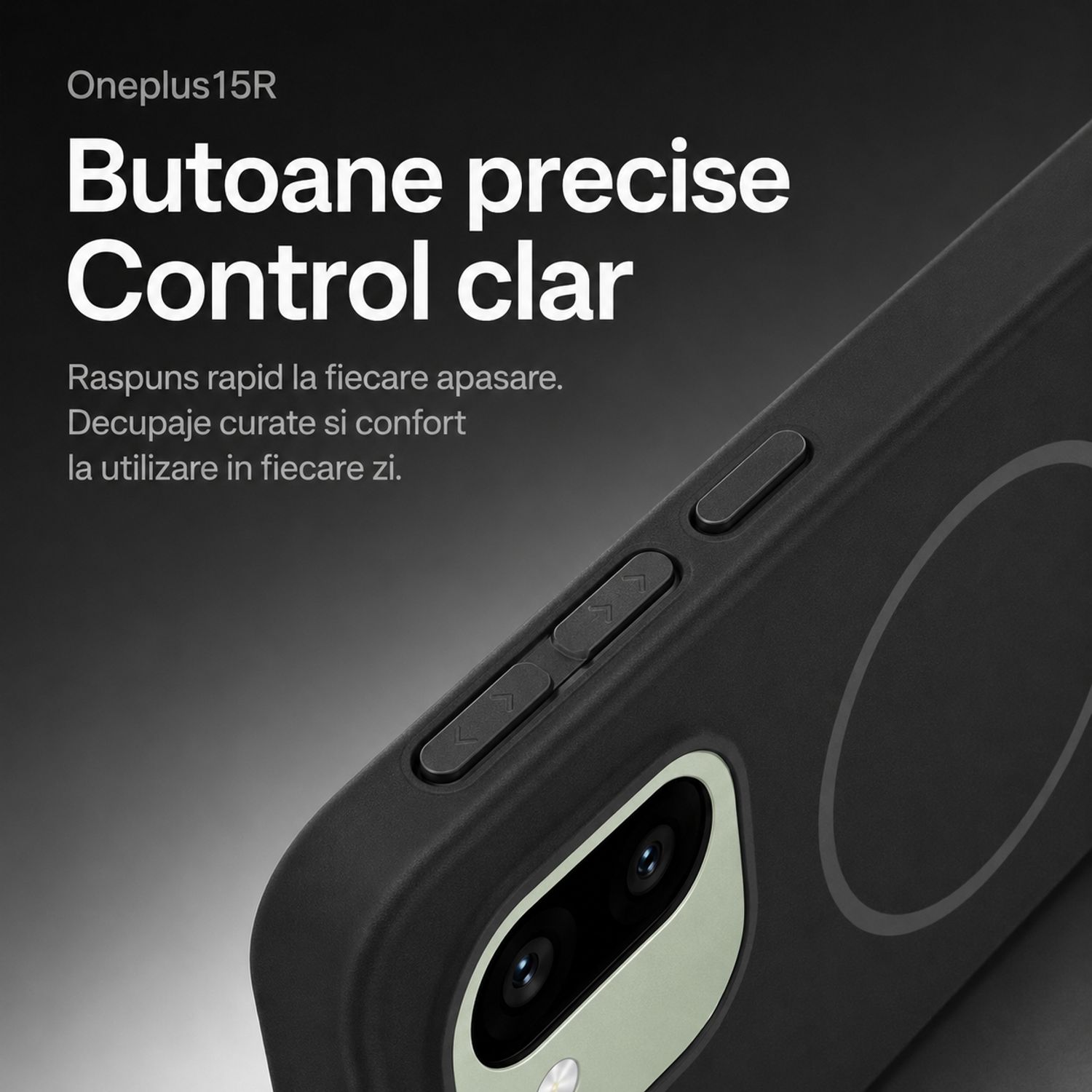 Husa pentru Oneplus 15R, PC, Magsafe, Carcasa Subtire si Flexibila cu Margini Inaltate pentru Obiectiv Camera, Negru
