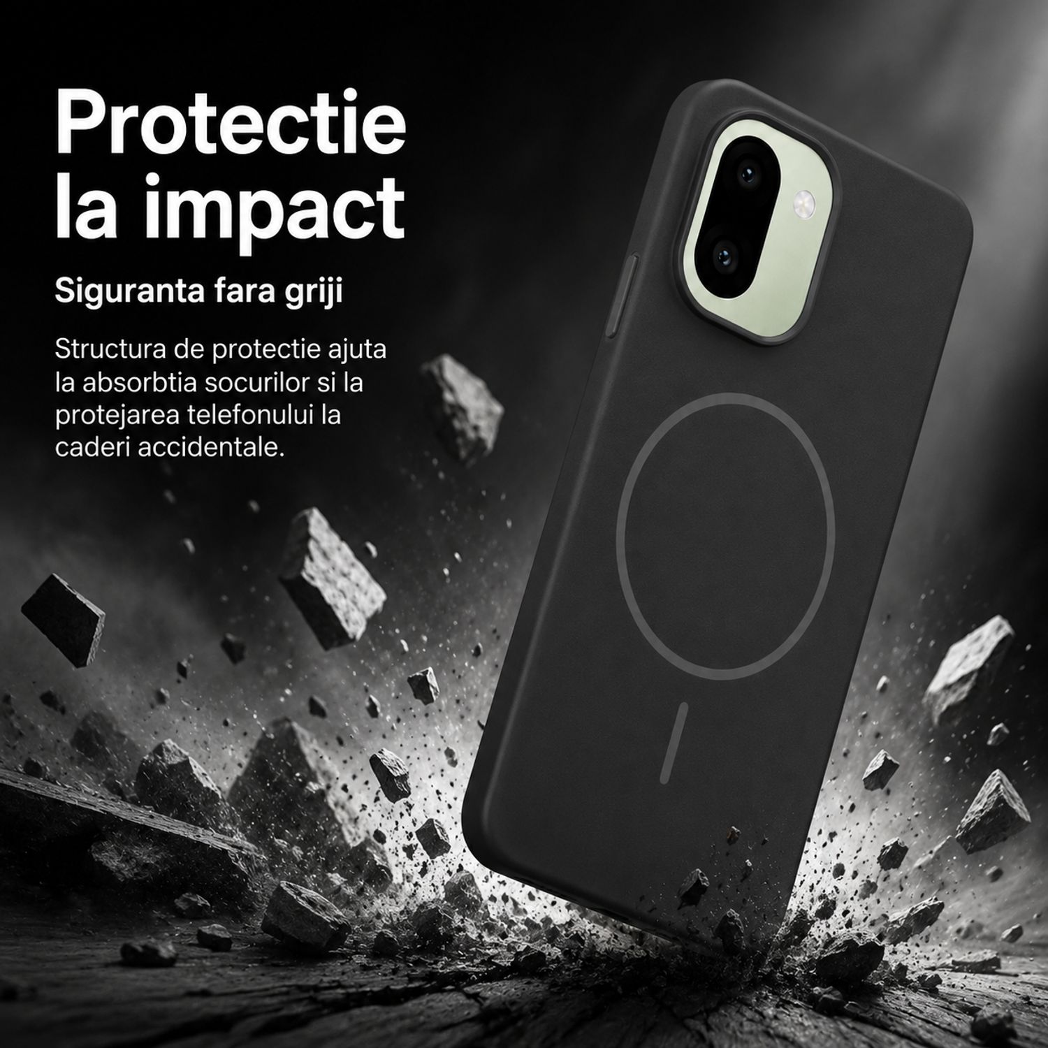 Husa pentru Oneplus 15R, PC, Magsafe, Carcasa Subtire si Flexibila cu Margini Inaltate pentru Obiectiv Camera, Negru