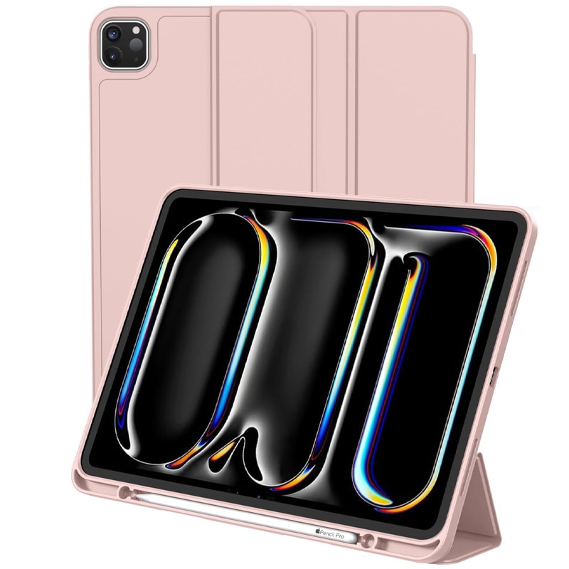 Husa tip Carte cu Suport Pix pentru Apple iPad Pro 11" (2024), Protectie completa, Pliabila, Roz