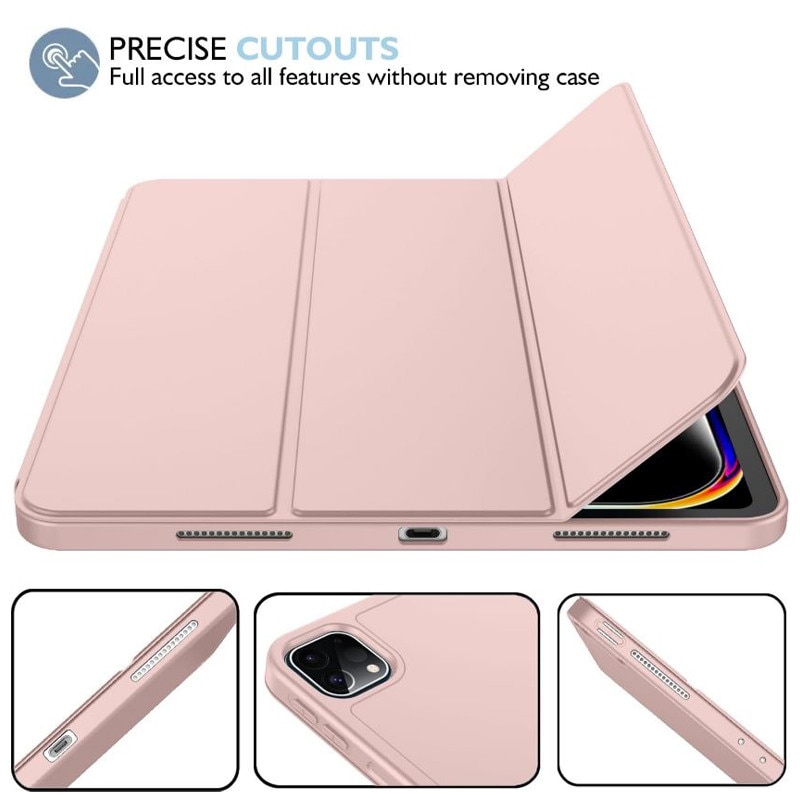 Husa tip Carte cu Suport Pix pentru Apple iPad Pro 11" (2024), Protectie completa, Pliabila, Roz