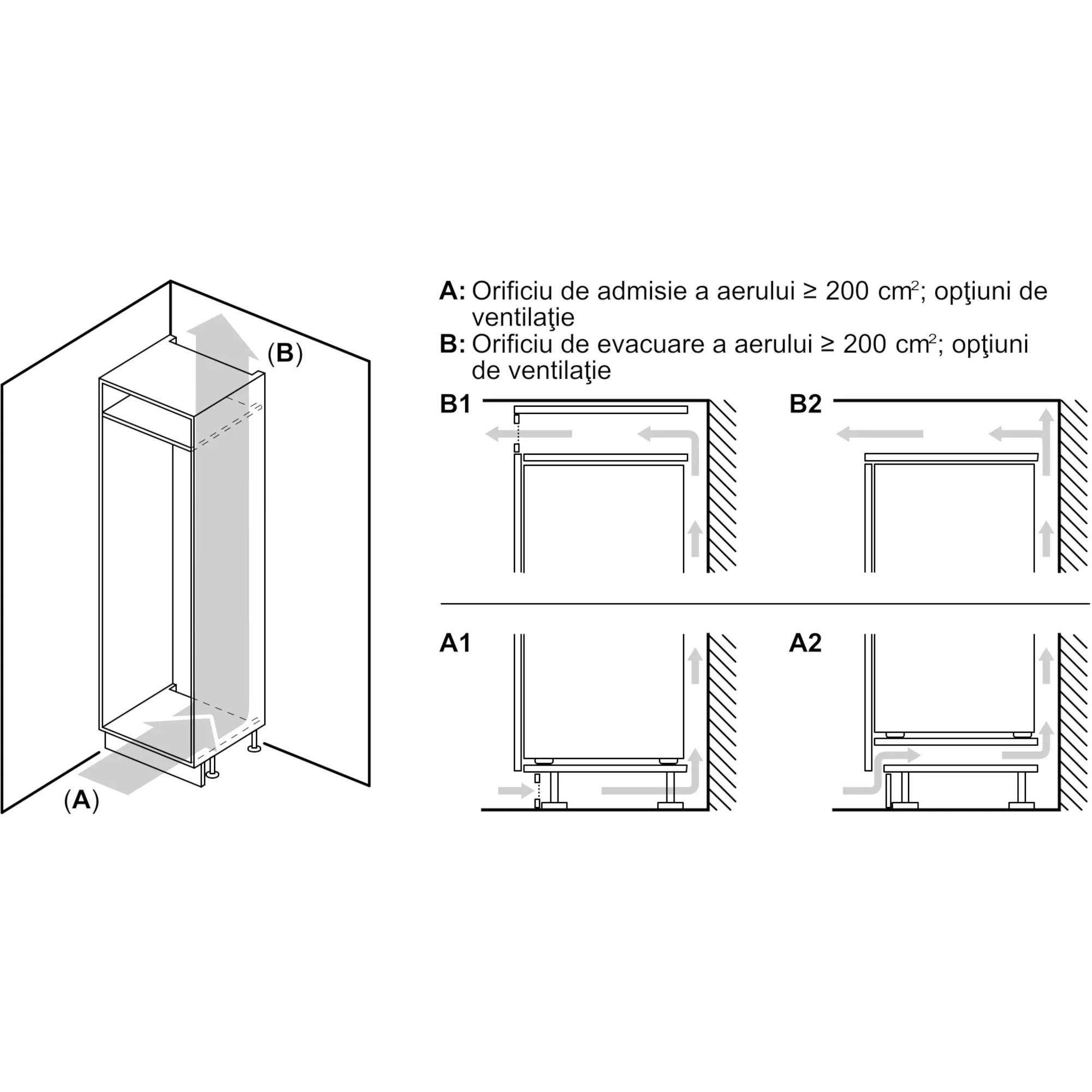 Frigider incorporabil Bosch KIR81ADC0, 310 l, Clasa C, VitaFresh XXL, Iluminare LED, Inchidere amortizata