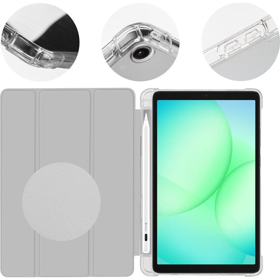 Husa tableta OBALME MistyTab, protectie, suport stilou, gri deschis, pentru Galaxy Tab A11/A9