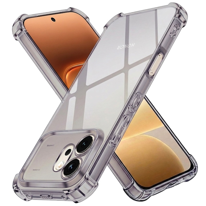 Husa pentru Honor 600 - Techsuit Shockproof Clear Silicone - Smoke Black