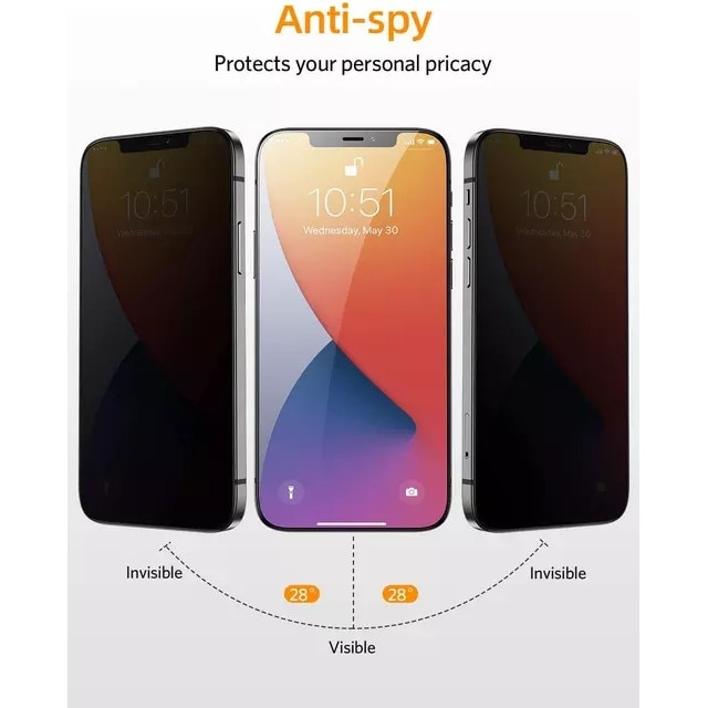 Folie protectie Privacy premium compatibila cu iPhone 11-XR, Alfalinux
